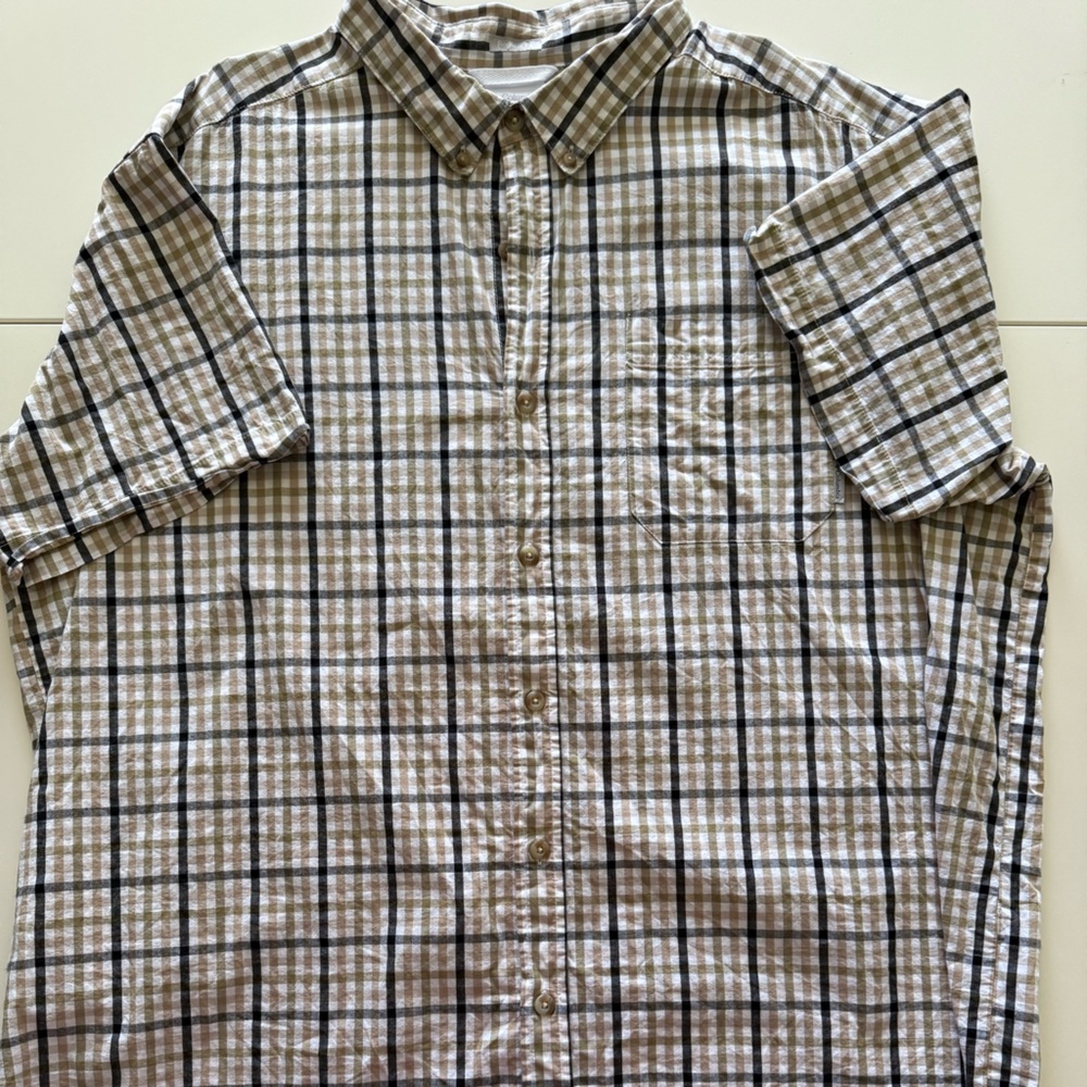 Columbia Blue and Brown Casual Button Down Shirt